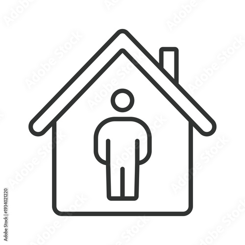 Quarantine home icon in line design. quarantine isolation hygiene safety health prevention on white background vector. Quarantine editable stroke icon