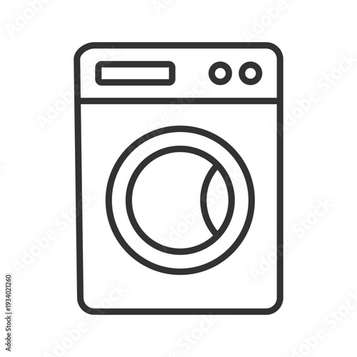 Washing machine icon in line design. washing machine laundry hygiene clean clothes appliance on white background vector. Washing machine editable stroke icon