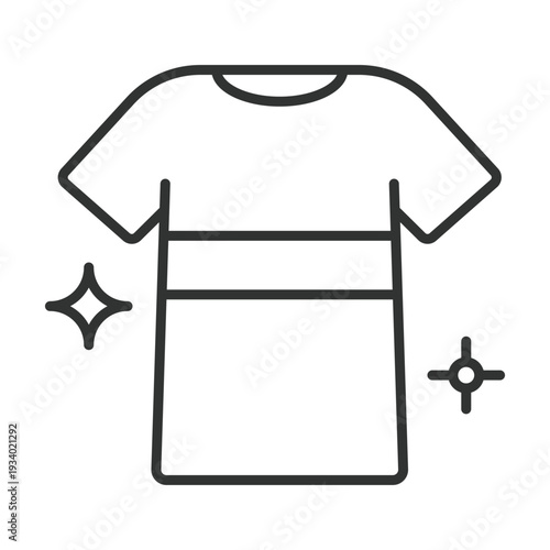 Clean clothing icon in line design. clothing hygiene laundry wash fabric sanitation on white background vector. Clean clothing editable stroke icon