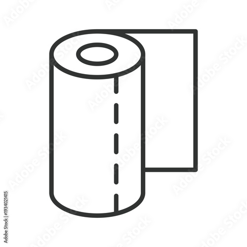 Toilet paper roll icon in line design. toilet paper hygiene bathroom tissue sanitation clean on white background vector. Toilet paper editable stroke icon