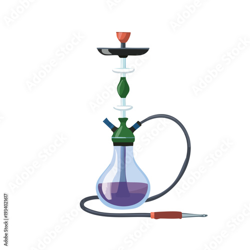 Colorful hookah illustration on white background