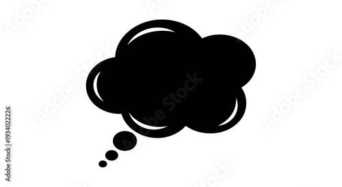Black thought bubble icon vector isolated on White Background