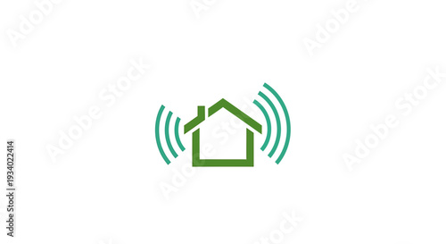 Smart Home Wi-Fi Signal Vector Icon isolated on White Background
