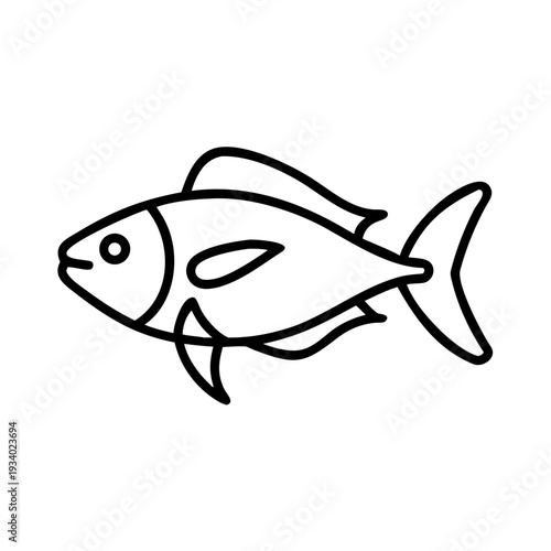 Fish Line Icon Simple Outline Vector Illustration
