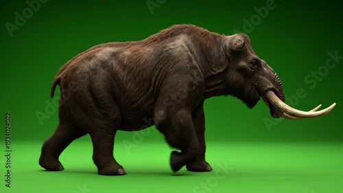 Moving Mammal in Focus on Vibrant Green Backdrop