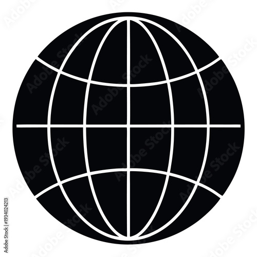 Globe with latitude and-longitude lines 