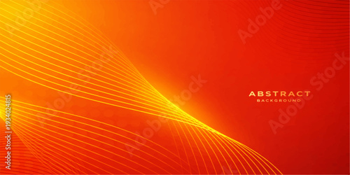 An abstract orange background vector featuring a digital wave pattern with blue light curves and a tech texture creates a stylish wallpaper template for business web banners and art design backdrops