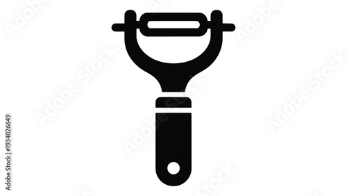Lemon Zest Peeler citrus peeler kitchen tool fruit zester manual slicer cooking utensil stainless appliance icon vector black silhouette design