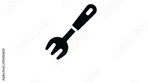 Pasta Serving Spoon kitchen utensil spaghetti server forked spoon cooking accessory food portion tool icon black silhouette design