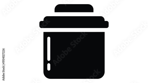 Tea Storage Tin airtight container kitchen canister metal box pantry organizer tea freshness preservation jar icon black silhouette design