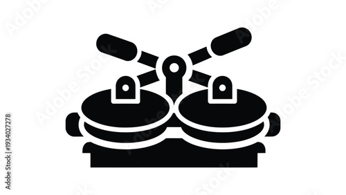 Tortilla Press Iron dough press kitchen tool manual flatbread maker tortilla maker cooking equipment kitchen appliance icon vector black silhouette design