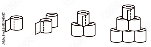 トイレットペーパーのアイコン。トイレのベクターイラスト。Toilet paper icon.