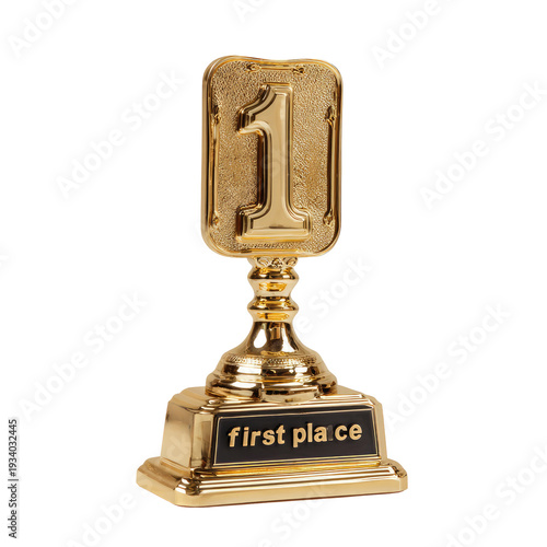 Golden trophy, featuring a 