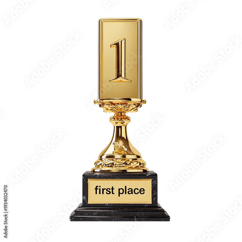 Golden trophy with 