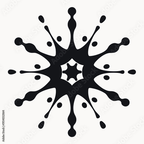 Ink blot test symmetrical abstract ink splashes. 