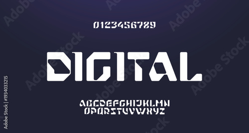 Digital creative tech logo alphabet fonts. Typography minimalist urban sans serif digital fashion future modern logos fonts. vector illustration
