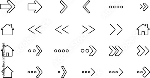 Minimalist navigation icons for modern web design and apps