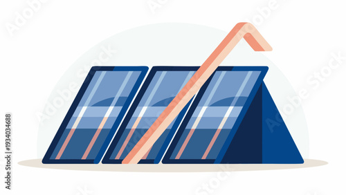 Solar panels with rising energy graph