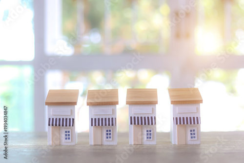 Close-up wooden franchise business store for franchising to growth branch expansion and business banking loan or consumer resources service.