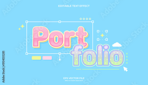 decorative portfolio interface editable text effect design