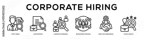 Corporate Hiring web banner illustration concept