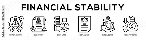 Financial Stability web banner illustration concept
