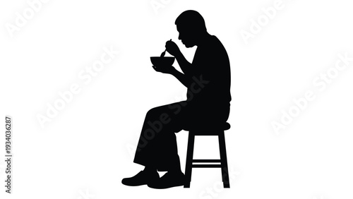 A person sitting on a chair and reading a book isolated on white background, Vector