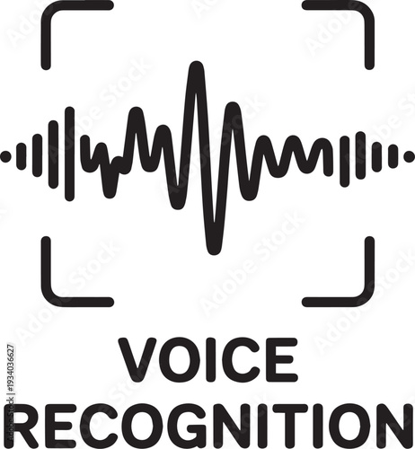 Modern voice recognition technology symbol with sound wave and microphone icon design