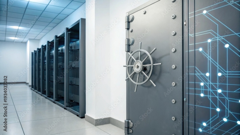 © Johnnii - A high-security server room featuring multiple server racks and a large vault-style door, representing data protection and cybersecurity. © Johnnii - A high-security server room featuring multiple server racks and a large vault-style door, representing data protection and cybersecurity.