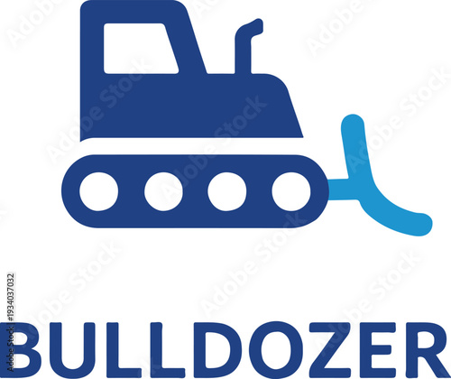 “Bulldozer Icon – Heavy Construction Equipment Symbol
