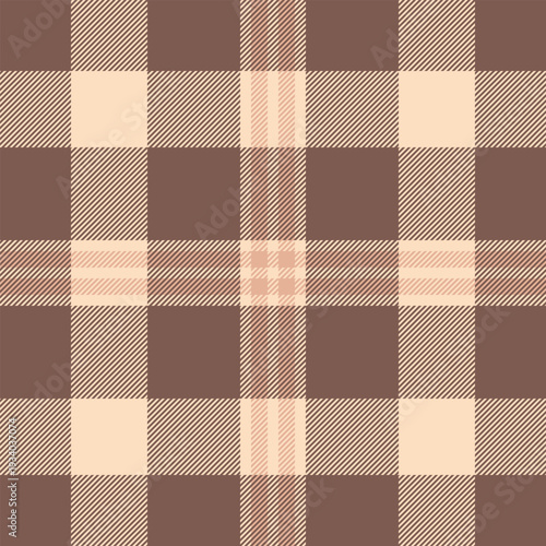 Crossed check pattern seamless, official tartan fabric textile. Clan vector texture background plaid in red and light colors.