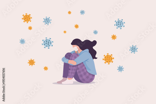 Sad Woman Feeling Unwell