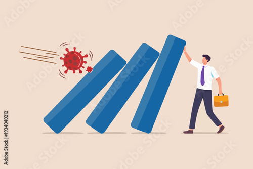 Business Man Stopping Blocks