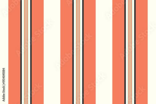 Cloth pattern background vector, cozy lines textile fabric. Japan seamless stripe vertical texture in red and ivory colors.