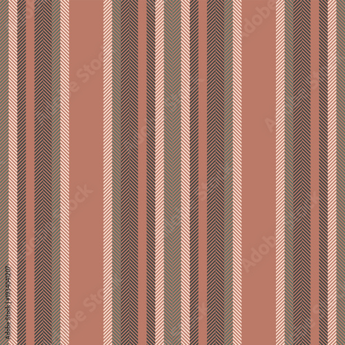Flose up stripe vertical lines, curtain pattern vector textile. Lose fabric background seamless texture in red and grey colors.