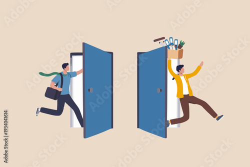 People Going Through Doors
