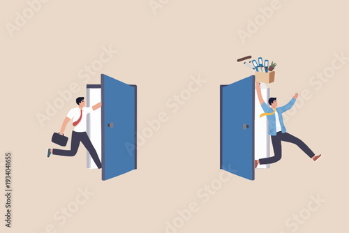 People Going Through Doors