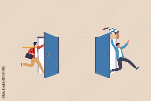 People Going Through Doors