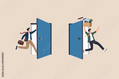 People Going Through Doors