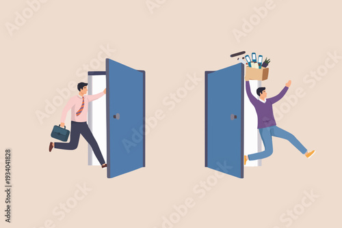 People Going Through Doors