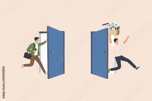 People Going Through Doors