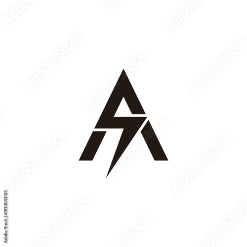 letter s thunder bolt triangle logo vector