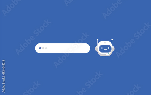 AI chat, customer support automation, and artificial intelligence concept of conversation. Chatbot interface with friendly robot assistant. Flat illustrator vector file. High quality image