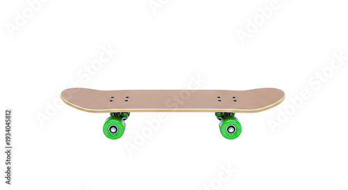 Brown Skateboard with Green Wheels