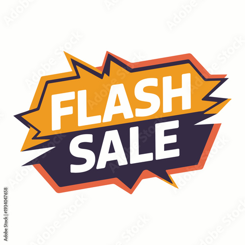 Flash Sale banner with orange and dark blue colors Keywords: flash sale, discount, promotion