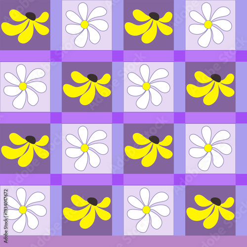 A seamless floral design featuring yellow and pink flowers and spring foliage, perfect for use as a vector wallpaper element.