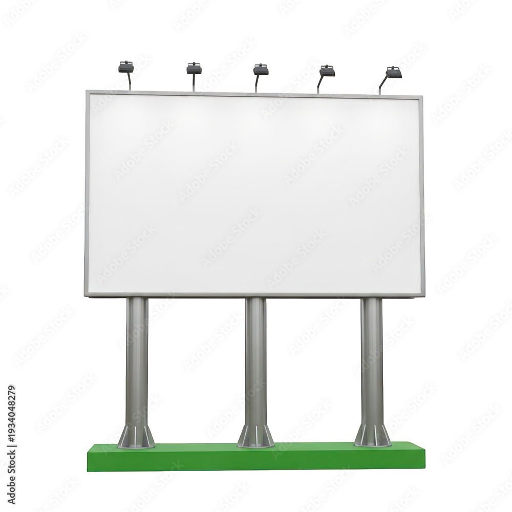 Obraz premium Blank billboard advertisement board isolated on transparent background
