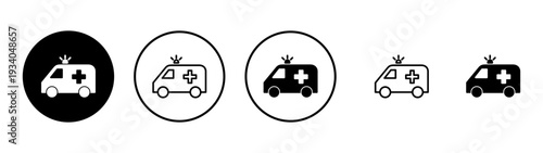 Ambulance icon vector. ambulance truck sign and symbol. ambulance car