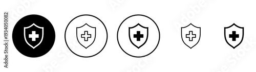 Health insurance icon vector. Insurance health document sign and symbol