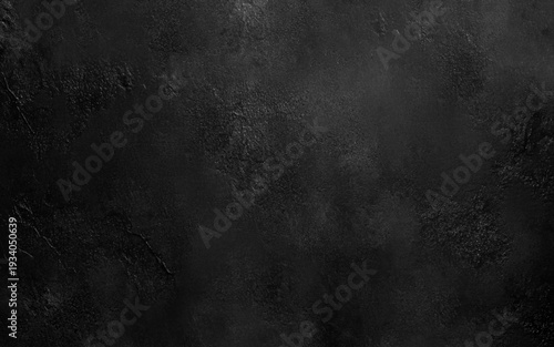 Abstract charcoal wall texture with light reflection. Vector realistic illustration of black background with rough surface, old paint on grungy dark color wall, weathered chalkboard, loft design. 